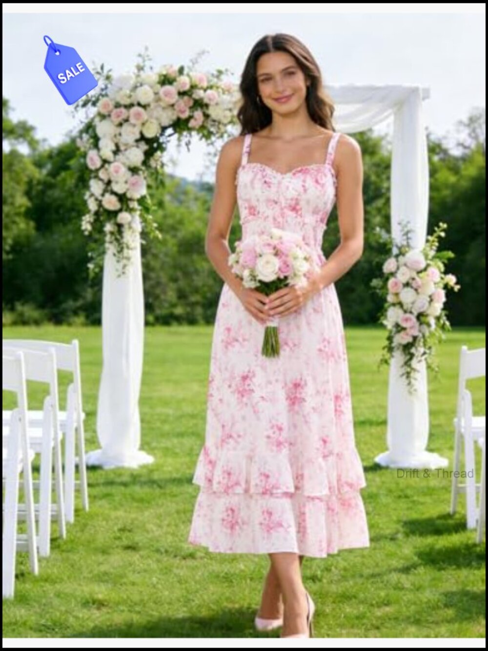 Smocked A-Line Maxi Dress with Pockets Adjustable Straps - Picture 4 of 7